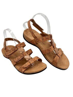 Vionic Amber Adjustable Cork Sandals Womens Size 8 Podiatrist Designed Comfort